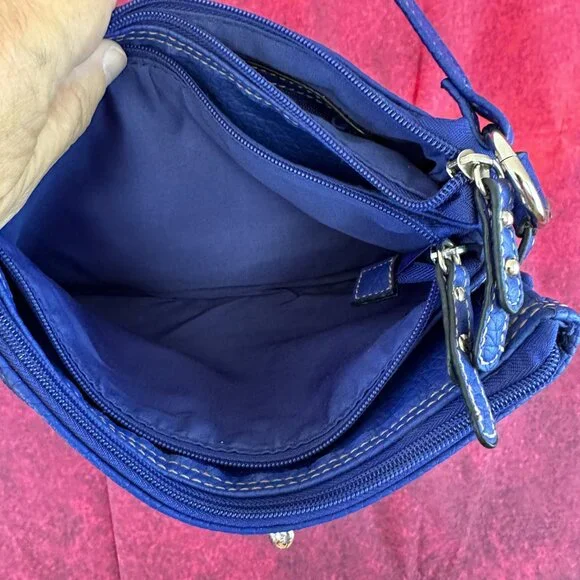 ROSETTI WOMEN PURSE HANDBAG SHOULDER NAVY BLUE 3 POCKET WITH ZIPPER SMALL - Picture 8 of 14